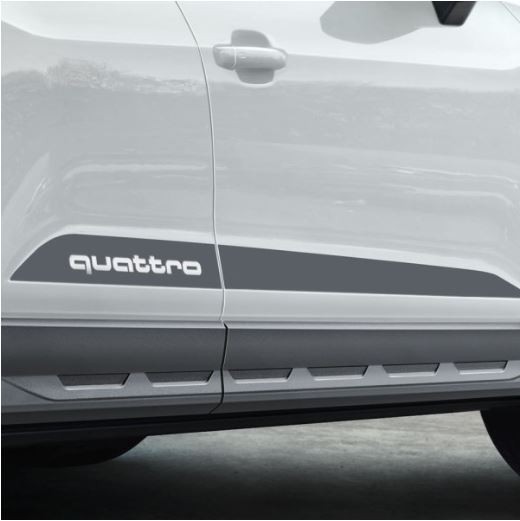 Foliensatz Audi Q2 Seitenschweller quattro hoch, platinumgrau matt