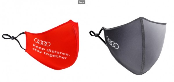 Audi Mund-Nasen-Maske grau / rot Set