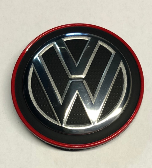 Volkswagen Radnabenabdeckung chrom/rot